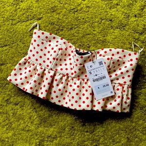 Zara POLKA DOT BUSTIER TOP